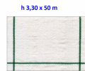 Telo per Pacciamatura Bianco Quadrettato Tessuto Polipropilene Antistrappo - mt 50 x 3,30  H