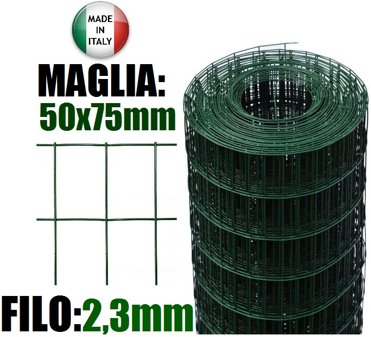 Rete Metallica Plasticata In Verde, Rotolo da 10 metri Maglia 12, 7X12,  7mm, Rete Protettiva Per Recinzione Giardino (0.5 X 10 metri) : :  Commercio, Industria e Scienza