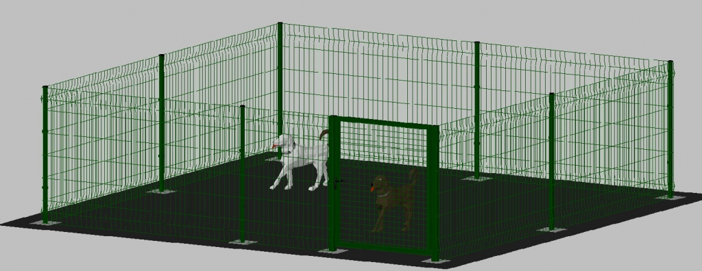 Recinto Per Cani 2x3 Metri Box Modulare Con Copertura E Retro In Legno