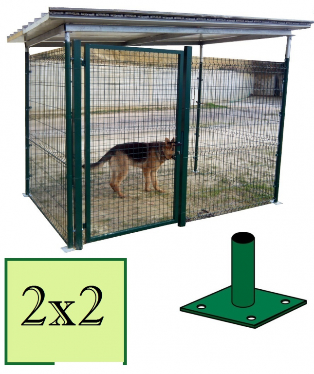 Recinto per cani perimetro e predisposizione alla copertura box modulare  metri 2 x 2 viteria compresa