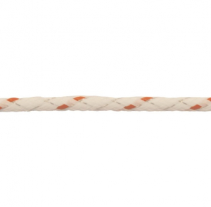 Nastrino di Stoffa Bianco con Pois Neri 6 mm x 25 mt