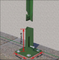 Supporto Zincato e Plastificato verde per Fissaggio a Terra per Palo a T  (30X30X3,5)