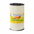 Nastro recinto elettrico 20 mm, 500 m, resistenza alla rottura 90 kg, resistenza elettrica 0,4 O/m.