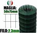 25mt- Rotolo Rete Metallica Zincata Plastificata  Elettrosaldata- Maglia: mm50x75 - H 100 cm