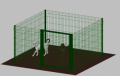 .Recinto-Box Modulare per Cani in Ferro Zincato e Verniciato Verde-con Pali a Interrare - cm 200x200x122h