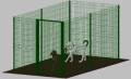 .Recinto-Box Modulare per Cani in Ferro Zincato e Verniciato Verde-con Pali a Interrare - cm 200x400x172h