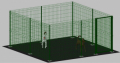 .Recinto-Box Modulare per Cani in Ferro Zincato e Verniciato Verde-con Pali a Tassellare - cm 400x400x192h