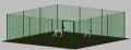 .Recinto-Box Modulare per Cani in Ferro Zincato e Verniciato Verde-con Pali a Interrare - cm 600x600x192h