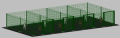 Recinto-Box Modulare per Cani in Ferro Zincato e Verniciato Verde-con Pali a Tassellare - cm 200x400x142h(per 4 box)