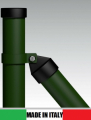 Saetta Tonda in Ferro Zincato e Plastificato Verde (Diam: 38mm) Completa di Collare (Altezza 200 cm)