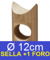 Pali in Legno di Pino Nordico Torniti Impregnati con 1 Foro e Sella - Trattati Classe III - Diametro: 12cm - H150cm