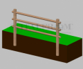 Staccionata Steccato in Legno di Pino con 3 Fori (Misure: L 150cm x H 100cm)  Modulo Iniziale