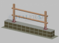 Staccionata Steccato in Legno di Pino con 2 Fori (Misure:L 150cm x H 100cm)  Modulo Iniziale