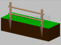 Staccionata Steccato in Legno in Pino con 2 Fori(Misure: L 200cm x H 100cm)  Modulo Iniziale