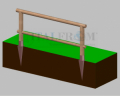 Staccionata Steccato in Legno di Pino con Sella e  Foro(Misure: L 200cm x H 100cm)  Modulo Iniziale