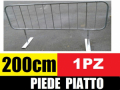 Transenna Stradale Pedonale-Piede Piatto- Recinzione Temporanea Barriera Modulare Zincata- cm 200x110h