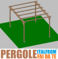 Pergola da Giardino in Legno di Pino Impregnato - mt 3 X 4 x 2,5h - con Supporti ad Interrare