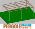 Pergola da Giardino in Legno di Pino Impregnato - mt 4 X 6 x 2,5h - con Supporti ad Interrare