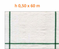 Telo per Pacciamatura Bianco Quadrettato Tessuto Polipropilene Antistrappo - mt 60 x 0,50 H