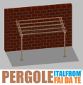 Pergola da Giardino Addossata in Legno di Pino Impregnato - mt 2 X 4 x 2,5h - con Supporti a Tassellare