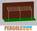 Pergola da Giardino Addossata in Legno di Pino Impregnato - mt 2 X 6 x 2,5h - con Supporti d Interrare