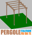 Pergola da Giardino in Legno di Pino Impregnato - mt 3 X 2 x 2,5h - con Supporti ad Interrare