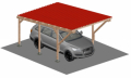 Carport Tettoia a Sbalzo per Auto in Legno - Completo di Copertura in Lamiera Ecolina - mt 5 X 3 - a Tassellare