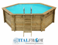 Piscina Esagonale Fuori Terra in Legno di Pino Impregnato Diametro 360 - Italfrom