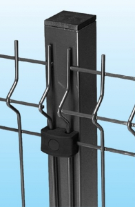 Palo Tubolare Quadro Antracite 50x50 Mm - Altezza 150 Cm Con 3 Piastrine Di Fissaggio